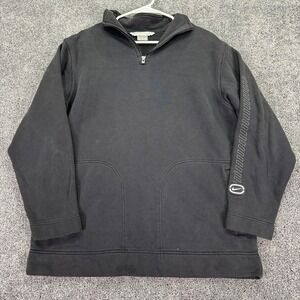 Nike Sweatshirt Mens Medium Black 1/4 Zip Pullover Mock Neck Pockets Logo Y2K